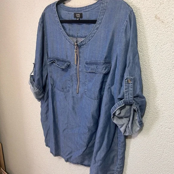 Jones New York denim top size 2x - Picture 3 of 7